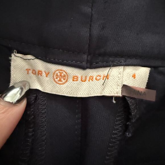 TORY BURCH | Navy Blue slim fit ankle length trousers | Size 4 - Picture 5 of 6